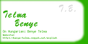 telma benye business card